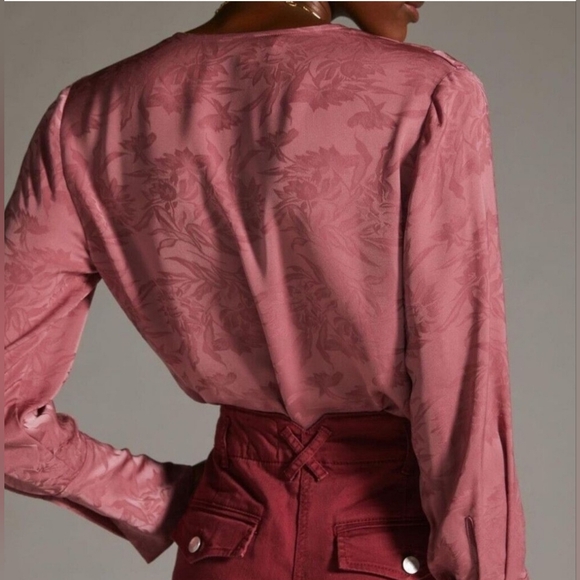 FAVORITE DAUGHTER The Date Blouse Bodysuit Rose Mauve Floral - Picture 2 of 6